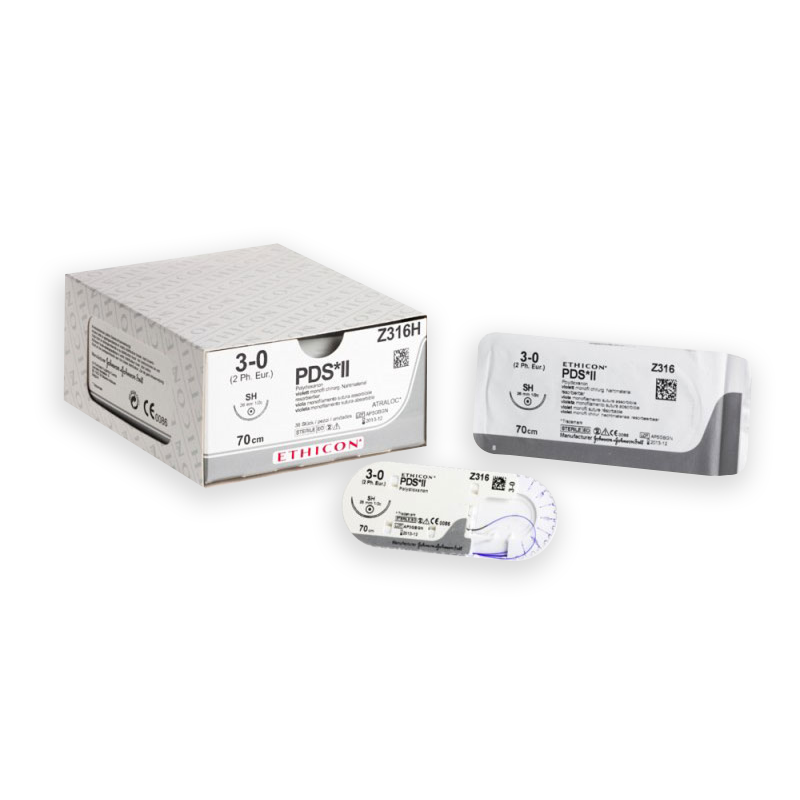 PDS II 70CM USP4/0 одна голка, Taper Point, 20мм, 1/2